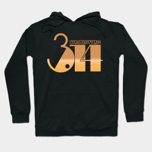 Golden Disco Pi 3.14 Typography 80s Hoodie